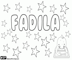 Fadila, Arabic feminine name coloring page