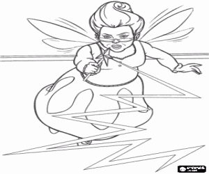 Fairy godmother's spell, Shrek coloring page