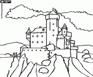 A fairy tale castle coloring page