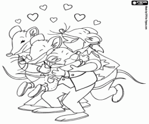 The family Stilton happy coloring page