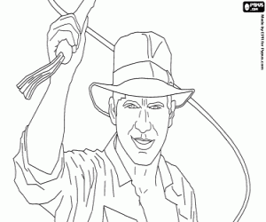 The famous character, Indiana Jones coloring page