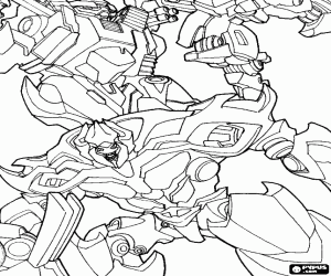 Famous robots from Transformers coloring page