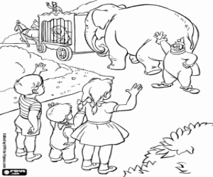 The farewell of the circus coloring page