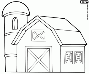 A farm of the old West coloring page