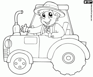 The farm tractor coloring page
