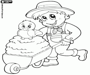 A farm worker coloring page