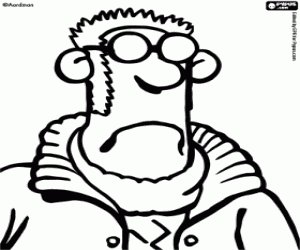 The farmer from Shaun the Sheep coloring page
