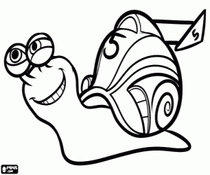 The fast snail Turbo coloring page