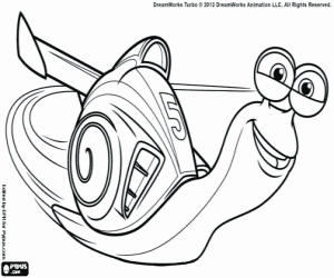 The fastest snail, Turbo coloring page