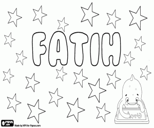 Fatih, Turkish name for boy coloring page