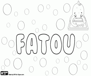 Fatou, african name for girl coloring page