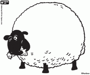 The fattest sheep is Shirley coloring page