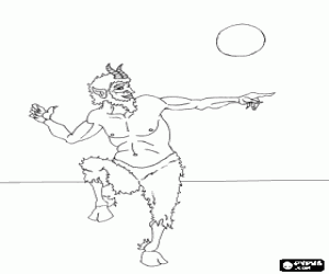 A faun, a mythological being coloring page