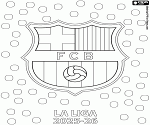 FC Barcelona, champion 2025-2026 coloring page