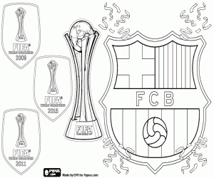 FC Barcelona,three-time world champion coloring page