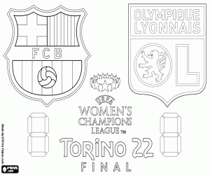 FC Barcelona vs Olympique Lyon, final coloring page