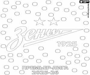 FC Zenit, champion 2025-2026 coloring page