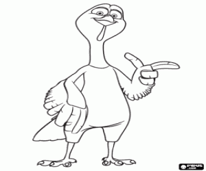 A fearful turkey, Reggie coloring page