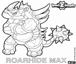 The fearsome Invizimal Roarhide Max coloring page