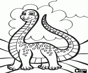Female dinosaur with polka dots coloring page