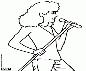 A female pop singer at the concert coloring page
