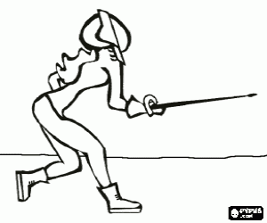 Fencing - Fencer in a match coloring page