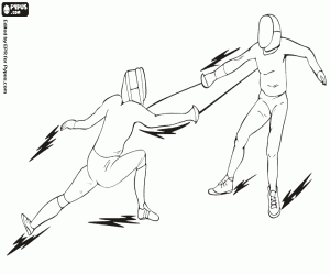 Fencing, an Olympic sport coloring page