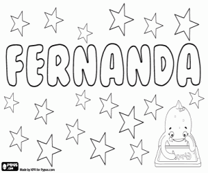 Fernanda, feminine name coloring page