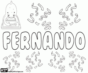 Fernando,spanish and portuguese name coloring page