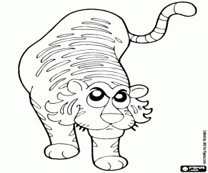 A fierce Bengal tiger coloring page