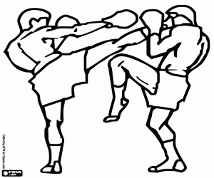 A fight of Full Contact coloring page