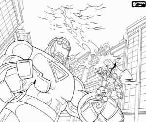 Fight of Thor against the giant coloring page