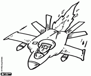 Fighter aircraft coloring page
