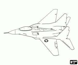 Fighter airplane coloring page