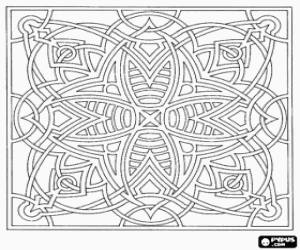 Figurative mandala of a flower coloring page