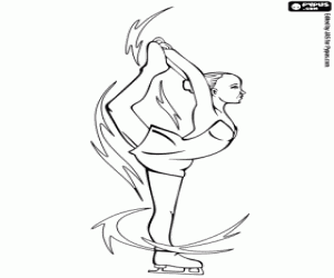 Figure skating on ice coloring page
