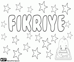 Fikriye, Turkish name for girl coloring page
