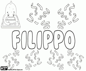 Filippo, name in italian coloring page