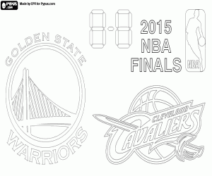 Final 2015 NBA Warriors vs Cavaliers coloring page