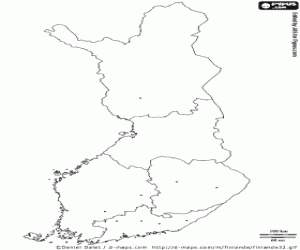 Finland map coloring page