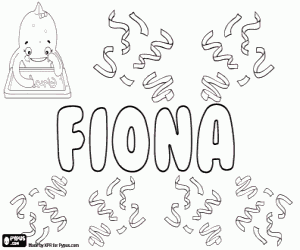 Fiona, Irish name coloring page