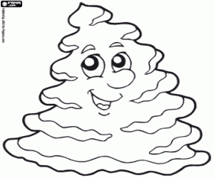 A fir tree with snow coloring page