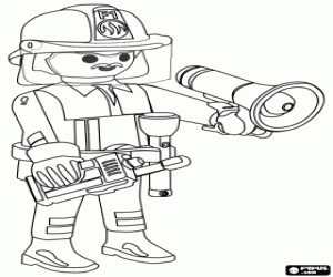 Fire Chief of Playmobil coloring page