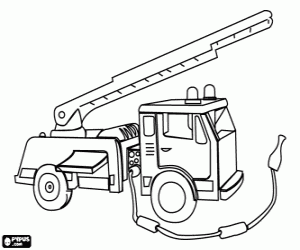 Fire engine with ladder coloring page