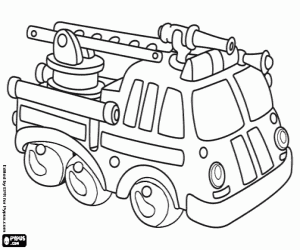 Fire truck in service coloring page