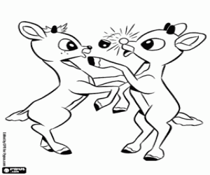 Fireball and the Rudolph's nose coloring page