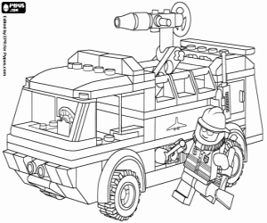 Firefighters, a Lego toy coloring page