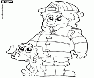 The firehouse dog coloring page