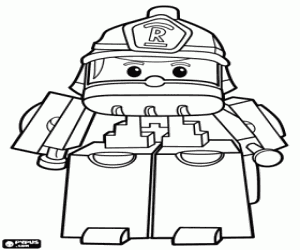The fireman Robotruck Roy coloring page