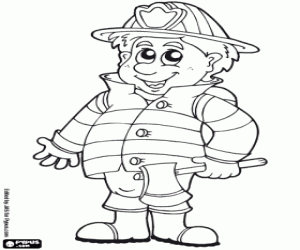 Fireman coloring page